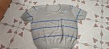 Jersey gris con rayas azules de manga corta Talla XL